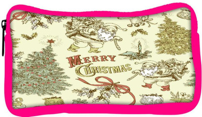 

Snoogg Eco Friendly Canvas Merry Christmas Cream Designer Student Pen Pencil Case Coin Purse Pouch Cosmetic Makeup Bag (PINK) Pouch(Multicolor)