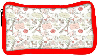 

Snoogg Eco Friendly Canvas Love In Paris Student Pen Pencil Case Coin Purse Pouch Cosmetic Makeup Bag (RED) Pouch(Multicolor)