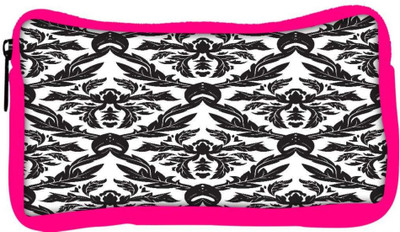 

Snoogg Eco Friendly Canvas Black Leaves Pattern Designer Student Pen Pencil Case Coin Purse Pouch Cosmetic Makeup Bag (PINK) Pouch(Multicolor)
