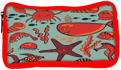 

Snoogg Eco Friendly Canvas Fish World Grey Pattern Designer Student Pen Pencil Case Coin Purse Pouch Cosmetic Makeup Bag (RED) Pouch(Multicolor)