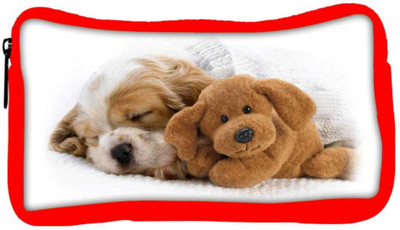 

Snoogg Eco Friendly Canvas Puppy Sleepng With Teddy Designer Student Pen Pencil Case Coin Purse Pouch Cosmetic Makeup Bag (RED) Pouch(Multicolor)