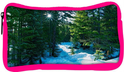 

Snoogg Eco Friendly Canvas Snow In Forest Designer Student Pen Pencil Case Coin Purse Pouch Cosmetic Makeup Bag (PINK) Pouch(Multicolor)