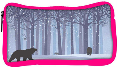 

Snoogg Eco Friendly Canvas Winter Forest Bear Designer Student Pen Pencil Case Coin Purse Pouch Cosmetic Makeup Bag (PINK) Pouch(Multicolor)
