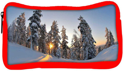 

Snoogg Eco Friendly Canvas Tall Snow Trees Designer Student Pen Pencil Case Coin Purse Pouch Cosmetic Makeup Bag (RED) Pouch(Multicolor)