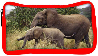 

Snoogg Eco Friendly Canvas Elephant Family Designer Student Pen Pencil Case Coin Purse Pouch Cosmetic Makeup Bag (RED) Pouch(Multicolor)