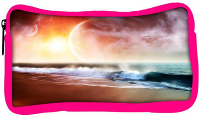 

Snoogg Eco Friendly Canvas Beach View Designer Student Pen Pencil Case Coin Purse Pouch Cosmetic Makeup Bag (PINK) Pouch(Multicolor)