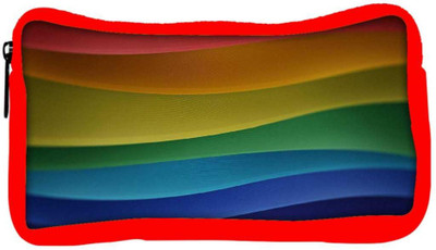 

Snoogg Eco Friendly Canvas Abstract Colorful Strips Designer Student Pen Pencil Case Coin Purse Pouch Cosmetic Makeup Bag (RED) Pouch(Multicolor)
