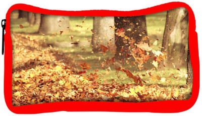

Snoogg Eco Friendly Canvas Blowing Leaves Designer Student Pen Pencil Case Coin Purse Pouch Cosmetic Makeup Bag (RED) Pouch(Multicolor)