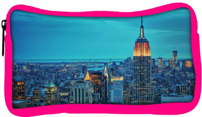 

Snoogg Eco Friendly Canvas New York Tower Designer Student Pen Pencil Case Coin Purse Pouch Cosmetic Makeup Bag (PINK) Pouch(Multicolor)