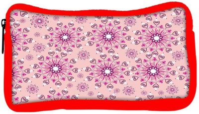 

Snoogg Eco Friendly Canvas Pink Pattern Designer Student Pen Pencil Case Coin Purse Pouch Cosmetic Makeup Bag (RED) Pouch(Multicolor)