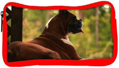 

Snoogg Eco Friendly Canvas Dog Sitting Designer Student Pen Pencil Case Coin Purse Pouch Cosmetic Makeup Bag (RED) Pouch(Multicolor)