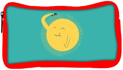 

Snoogg Eco Friendly Canvas Cute Sun Designer Student Pen Pencil Case Coin Purse Pouch Cosmetic Makeup Bag (RED) Pouch(Multicolor)