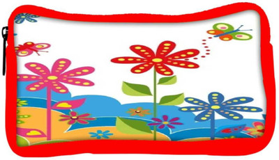 

Snoogg Eco Friendly Canvas White Flower Graphic Student Pen Pencil Case Coin Purse Pouch Cosmetic Makeup Bag (RED) Pouch(Multicolor)