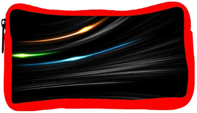

Snoogg Eco Friendly Canvas Multicolor Light In Black Background Designer Student Pen Pencil Case Coin Purse Pouch Cosmetic Makeup Bag (RED) Pouch(Multicolor)