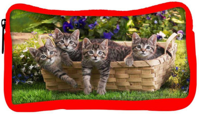 

Snoogg Eco Friendly Canvas Cats In Baskets Designer Student Pen Pencil Case Coin Purse Pouch Cosmetic Makeup Bag (RED) Pouch(Multicolor)
