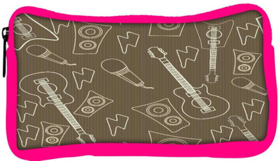 

Snoogg Eco Friendly Canvas Huitar And Mike Designer Student Pen Pencil Case Coin Purse Pouch Cosmetic Makeup Bag (PINK) Pouch(Multicolor)
