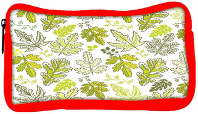 

Snoogg Eco Friendly Canvas Yellow Leaves Cream Pattern Designer Student Pen Pencil Case Coin Purse Pouch Cosmetic Makeup Bag (RED) Pouch(Multicolor)