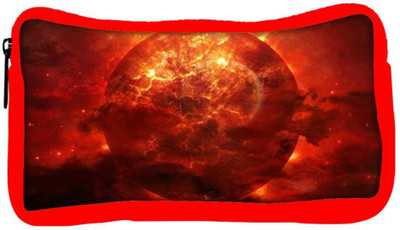 

Snoogg Eco Friendly Canvas Solar Sun Designer Student Pen Pencil Case Coin Purse Pouch Cosmetic Makeup Bag (RED) Pouch(Multicolor)