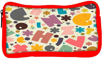 

Snoogg Eco Friendly Canvas Crazy Alphabets Designer Student Pen Pencil Case Coin Purse Pouch Cosmetic Makeup Bag (RED) Pouch(Multicolor)