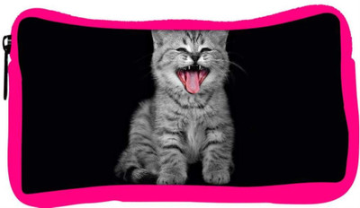 

Snoogg Eco Friendly Canvas Laughing Cat Designer Student Pen Pencil Case Coin Purse Pouch Cosmetic Makeup Bag (PINK) Pouch(Multicolor)