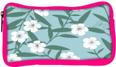 

Snoogg Eco Friendly Canvas White Flower And Green Designer Student Pen Pencil Case Coin Purse Pouch Cosmetic Makeup Bag (PINK) Pouch(Multicolor)