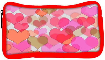 

Snoogg Eco Friendly Canvas Multiple Hearts Designer Student Pen Pencil Case Coin Purse Pouch Cosmetic Makeup Bag (RED) Pouch(Multicolor)