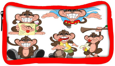 

Snoogg Eco Friendly Canvas Monkey Vectors Student Pen Pencil Case Coin Purse Pouch Cosmetic Makeup Bag (RED) Pouch(Multicolor)