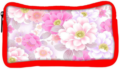 

Snoogg Eco Friendly Canvas Floral Background Designer Student Pen Pencil Case Coin Purse Pouch Cosmetic Makeup Bag (RED) Pouch(Multicolor)
