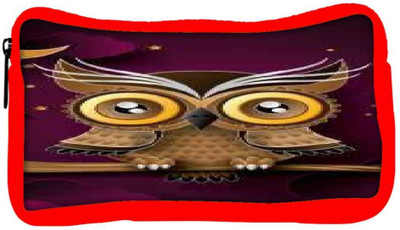 

Snoogg Eco Friendly Canvas Abstract Owl Designer Student Pen Pencil Case Coin Purse Pouch Cosmetic Makeup Bag (RED) Pouch(Multicolor)