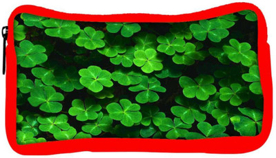 

Snoogg Eco Friendly Canvas Green Petals Designer Student Pen Pencil Case Coin Purse Pouch Cosmetic Makeup Bag (RED) Pouch(Multicolor)