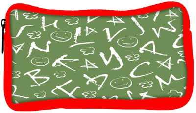 

Snoogg Eco Friendly Canvas Chalk Alphabets Designer Student Pen Pencil Case Coin Purse Pouch Cosmetic Makeup Bag (RED) Pouch(Multicolor)