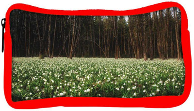 

Snoogg Eco Friendly Canvas White Flowers Designer Student Pen Pencil Case Coin Purse Pouch Cosmetic Makeup Bag (RED) Pouch(Multicolor)