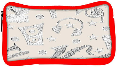 

Snoogg Eco Friendly Canvas Music Beats Designer Student Pen Pencil Case Coin Purse Pouch Cosmetic Makeup Bag (RED) Pouch(Multicolor)