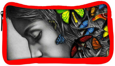 

Snoogg Eco Friendly Canvas Butterfly Girl Student Pen Pencil Case Coin Purse Pouch Cosmetic Makeup Bag (RED) Pouch(Multicolor)