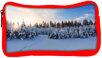 

Snoogg Eco Friendly Canvas Snow Region Designer Student Pen Pencil Case Coin Purse Pouch Cosmetic Makeup Bag (RED) Pouch(Multicolor)