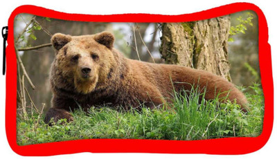 

Snoogg Eco Friendly Canvas Aged Bear Designer Student Pen Pencil Case Coin Purse Pouch Cosmetic Makeup Bag (RED) Pouch(Multicolor)
