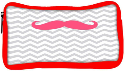 

Snoogg Eco Friendly Canvas Wave Mustache Student Pen Pencil Case Coin Purse Pouch Cosmetic Makeup Bag (RED) Pouch(Multicolor)