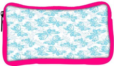 

Snoogg Eco Friendly Canvas Blue Butterfly White Pattern Designer Student Pen Pencil Case Coin Purse Pouch Cosmetic Makeup Bag (PINK) Pouch(Multicolor)