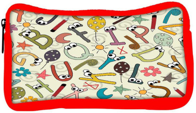 

Snoogg Eco Friendly Canvas Alphabets Eyes Designer Student Pen Pencil Case Coin Purse Pouch Cosmetic Makeup Bag (RED) Pouch(Multicolor)