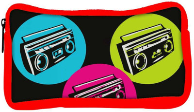 

Snoogg Eco Friendly Canvas Boombox Colourful Student Pen Pencil Case Coin Purse Pouch Cosmetic Makeup Bag (RED) Pouch(Multicolor)