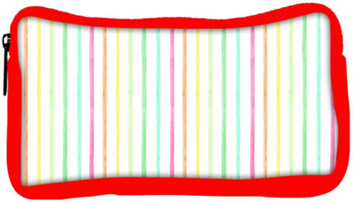 

Snoogg Eco Friendly Canvas Colorful Strips Designer Student Pen Pencil Case Coin Purse Pouch Cosmetic Makeup Bag (RED) Pouch(Multicolor)