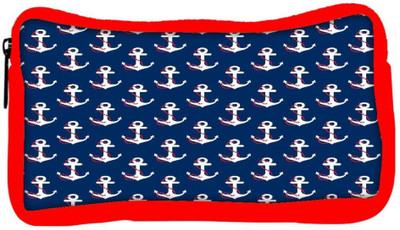 

Snoogg Eco Friendly Canvas White Anchor Blue Pattern Designer Student Pen Pencil Case Coin Purse Pouch Cosmetic Makeup Bag (RED) Pouch(Multicolor)