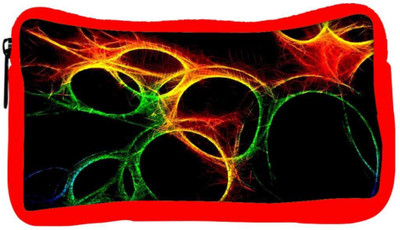 

Snoogg Eco Friendly Canvas Abstract Circles Designer Student Pen Pencil Case Coin Purse Pouch Cosmetic Makeup Bag (RED) Pouch(Multicolor)
