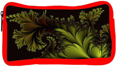 

Snoogg Eco Friendly Canvas Fractal Leaf Abstract Designer Student Pen Pencil Case Coin Purse Pouch Cosmetic Makeup Bag (RED) Pouch(Multicolor)