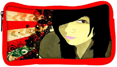 

Snoogg Eco Friendly Canvas Fan Art Chic Student Pen Pencil Case Coin Purse Pouch Cosmetic Makeup Bag (RED) Pouch(Multicolor)