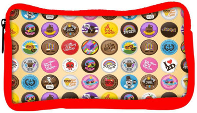 

Snoogg Eco Friendly Canvas Funny Buttons Digital Art Designer Student Pen Pencil Case Coin Purse Pouch Cosmetic Makeup Bag (RED) Pouch(Multicolor)