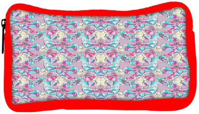 

Snoogg Eco Friendly Canvas Flower Pattern Student Pen Pencil Case Coin Purse Pouch Cosmetic Makeup Bag (RED) Pouch(Multicolor)