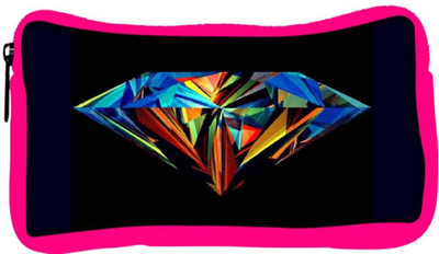 

Snoogg Eco Friendly Canvas Diamond Colourful Student Pen Pencil Case Coin Purse Pouch Cosmetic Makeup Bag (PINK) Pouch(Multicolor)
