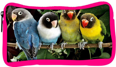 

Snoogg Eco Friendly Canvas Cute Birds Designer Student Pen Pencil Case Coin Purse Pouch Cosmetic Makeup Bag (PINK) Pouch(Multicolor)