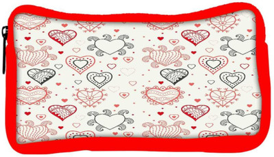 

Snoogg Eco Friendly Canvas Abstract Hearts White Pattern Designer Student Pen Pencil Case Coin Purse Pouch Cosmetic Makeup Bag (RED) Pouch(Multicolor)
